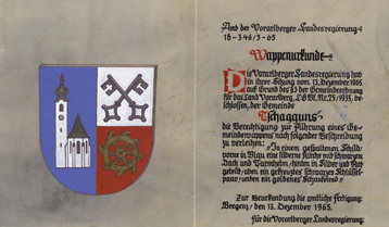 Wappenurkunde Tschagguns Wappenurkunde Tschagguns