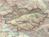 Karte Großes Walsertal Relief Gemeinden (beschriftet) image-48428