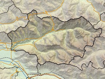 Karte Großes Walsertal Relief Verkehr image-48411