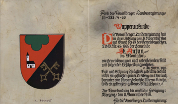 Wappenurkunde St. Anton Wappenurkunde St. Anton