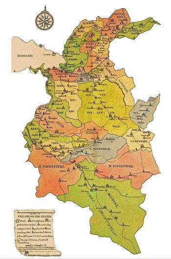 Karte der Vorarlberger Gebiete um 1783