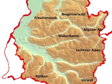 Karte Vorarlberg Gebirge (beschr.) image-50512