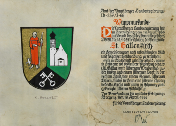 Wappenurkunde St. Gallenkirch Wappenurkunde St. Gallenkirch