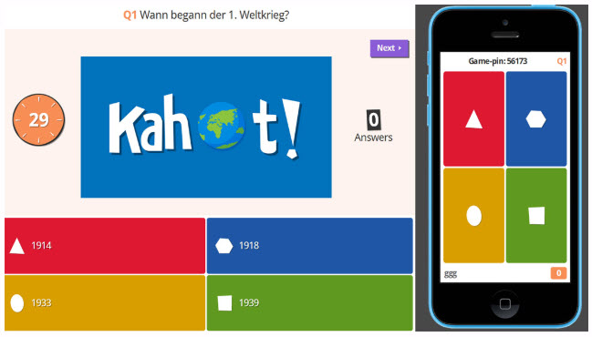 Kahoot! - Quizzes aus dem Unterricht für den Unterricht